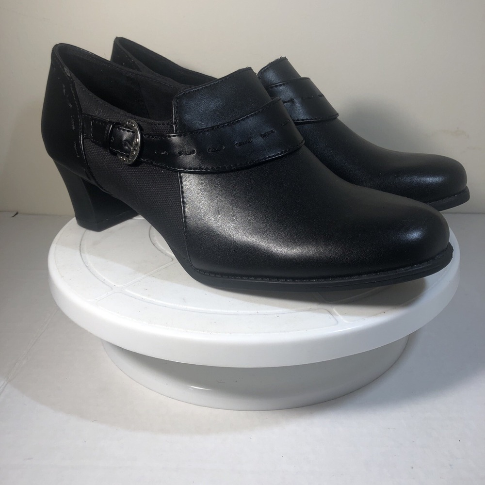 Dr Scholls Boots Womens 10W Launch Ankle Bootie Black Faux Leather Heels